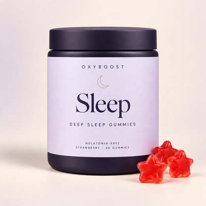 OxyBoost Sleep gummies hero in premium lavender packaging